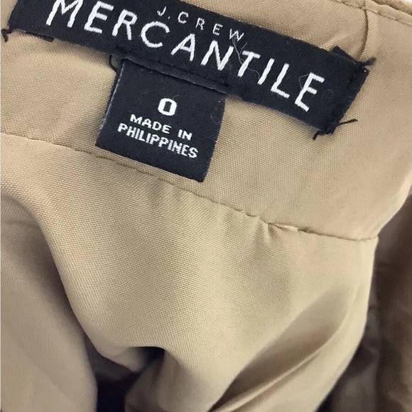 J Crew Sz 0 Ruffle Front A-Line Skirt Camel Brown Wool Polyester Business - Picture 6 of 7